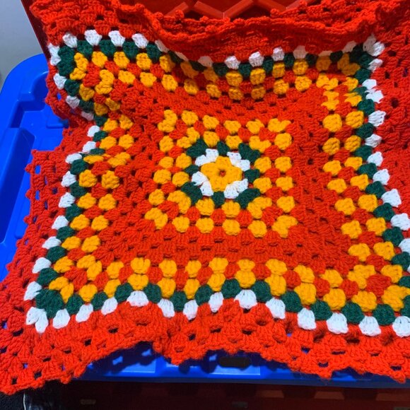 HANDMADE CROCHET SQUARE COLORFUL PATTERN SOFA PILLOW COVERS - Picture 1 of 6